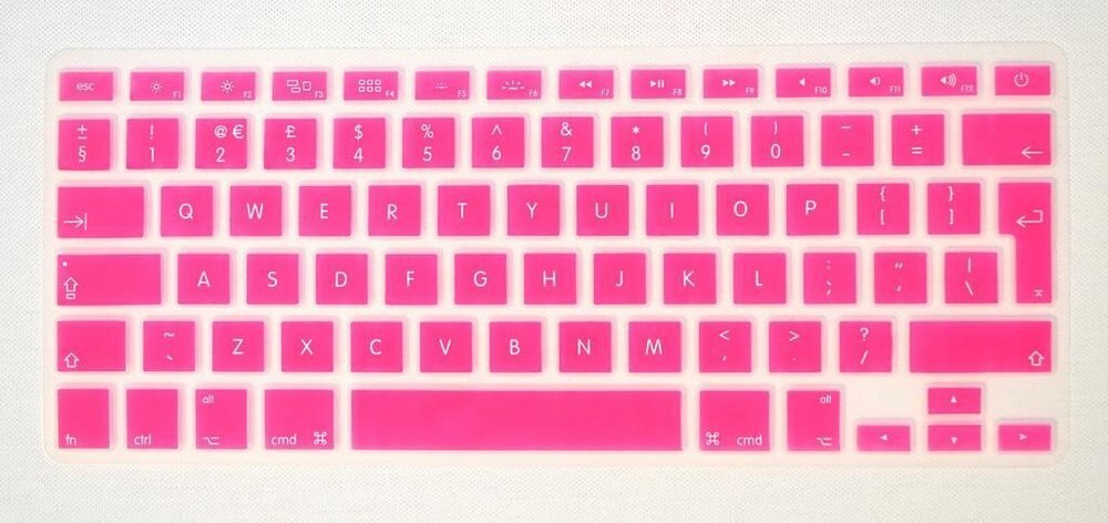 Voor Apple Macbook Air Pro Retina 13 "15" 17 "Europese Toetsenbord Eu/Uk engels Siliconen Keyboard Skin Cover Shield: EU Pink
