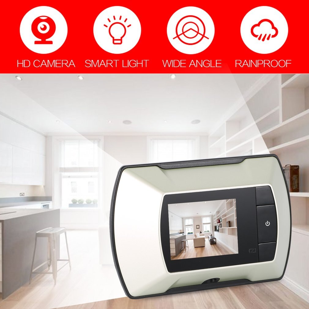 Hoge Resolutie 2.4 Inch Lcd Video-Eye Visuele Monitor 80 Graden Kijkhoek Draadloze Deur Kijkgaatje Camera Wit Video kijkgaatje