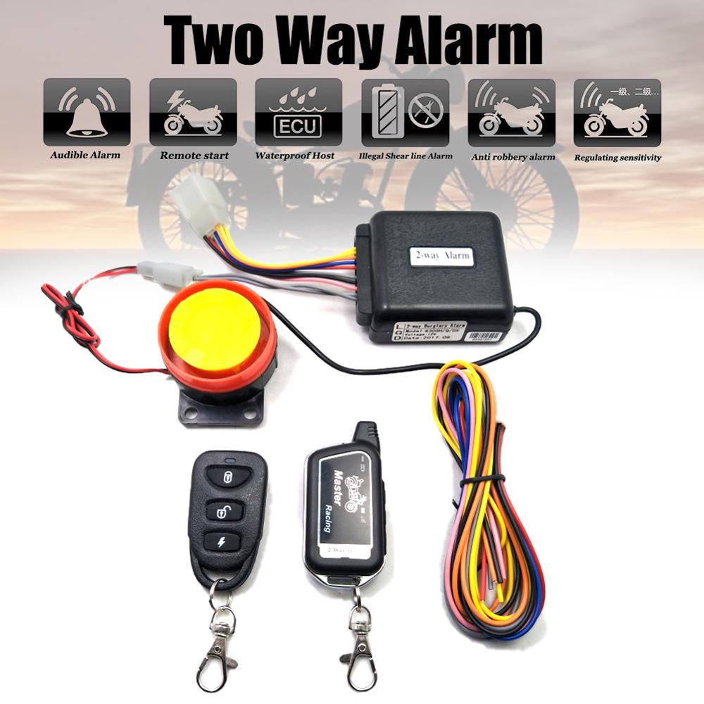Twee Weg Alarm Motorfiets Scooter Security 2 Way Alarm Afstandsbediening Motor Start Trillingen Alarm Lock Systeem 125dB