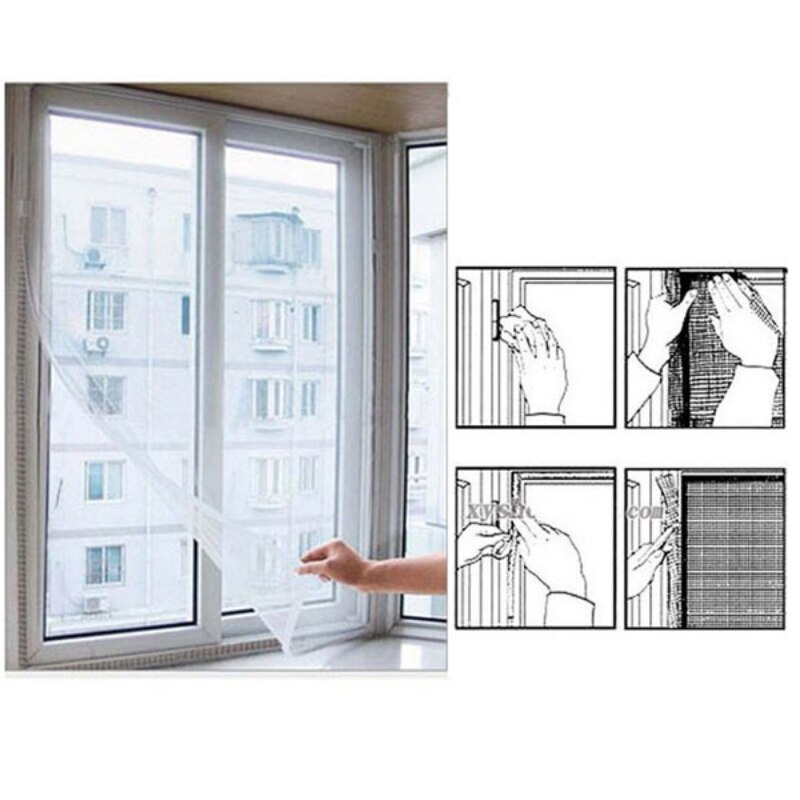 Door Window Curtains Flyscreen Wire Net Fly Bug Mosquito Mesh Screen Curtain Decor White