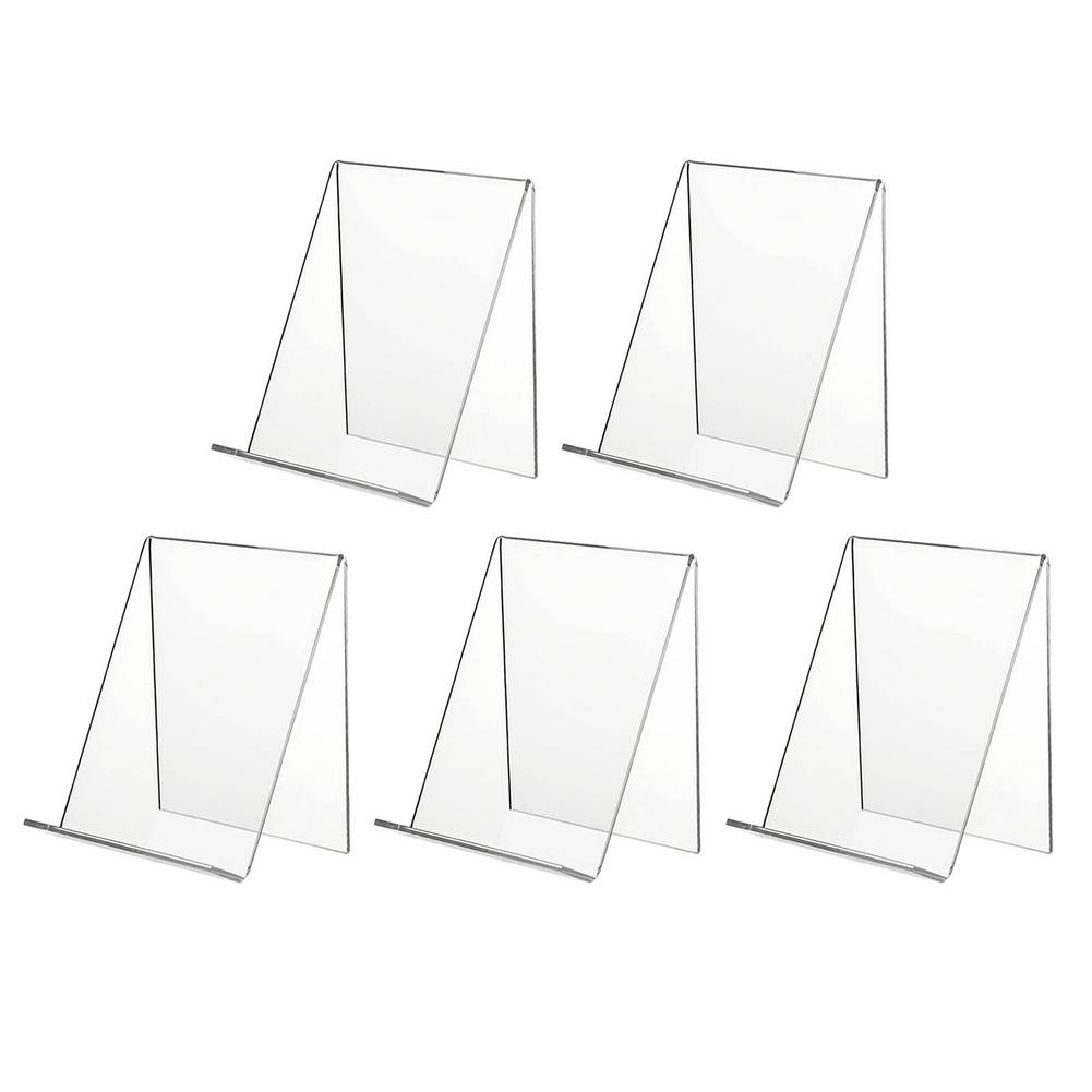 Acrylic Transparent Bookends Book Display Stand Holder Frame Document Holder Book Stand Picture Display Tablet Holder: Default Title