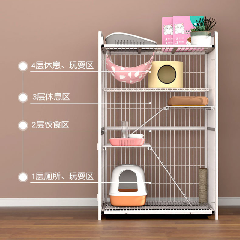 Jaula para gatos Villa Tres pisos Super Free Space Jaula para gatos Casa para mascotas de lujo Productos para mascotas