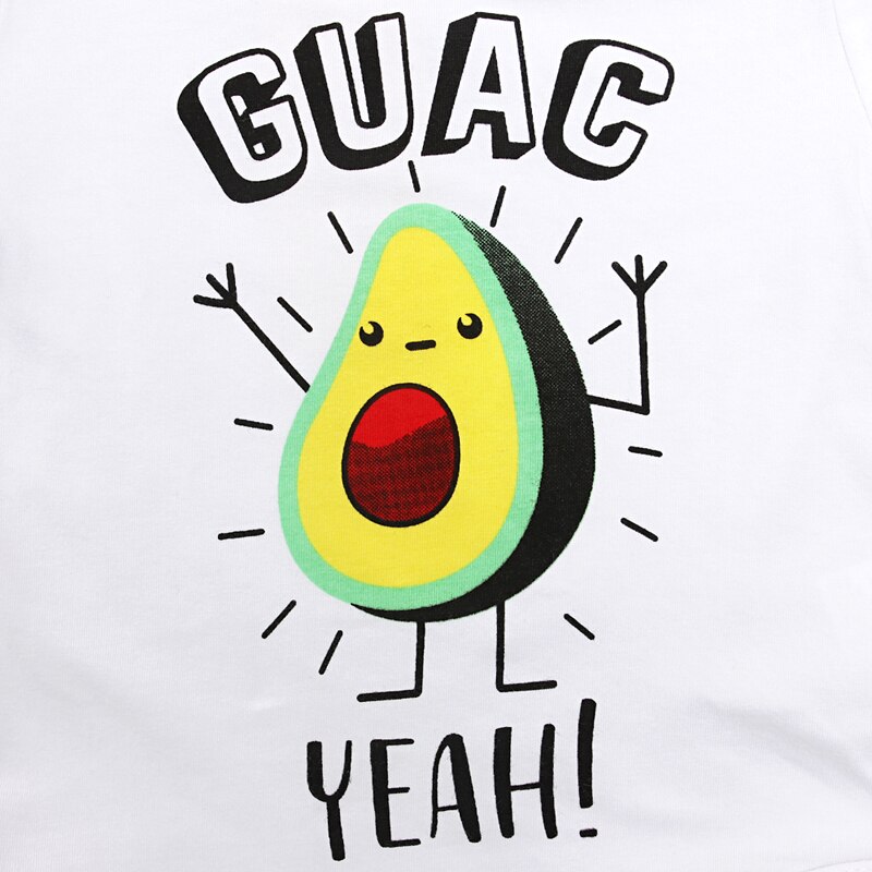 Macacão infantil, macacão de manga curta para bebês, meninos e meninas, roupas de algodão com estampa de abacate