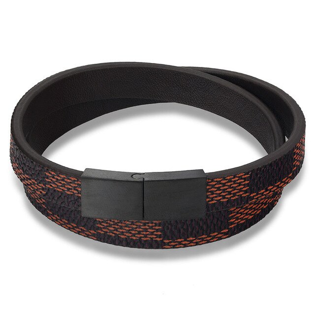 À la main Croix Large Bracelets de Manchette En Acier Inoxydable Bracelets En Cuir Magnétiques Hommes Bracelets et Bracelets Pour Les Femmes Bijoux