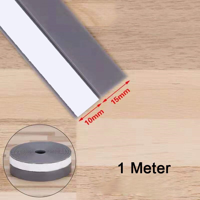 25 Mm Silicone Zelfklevend Deur Seal Strip Tochtstrips Siliconen Onderkant Deurafdichting Geluiddichte Deuren En Ramen Dag: 1meter gray