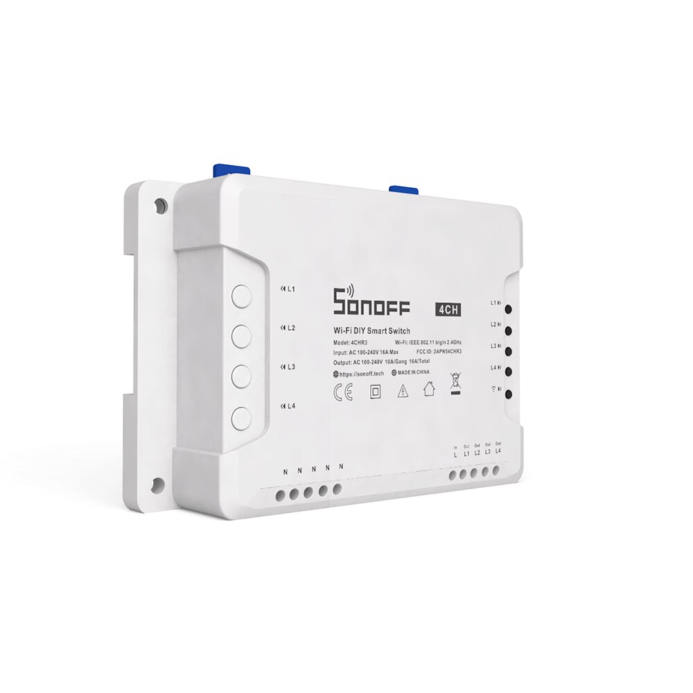 self locking Smart home 4 channel wi-fi relay board module to control home appliances remotely with timer function