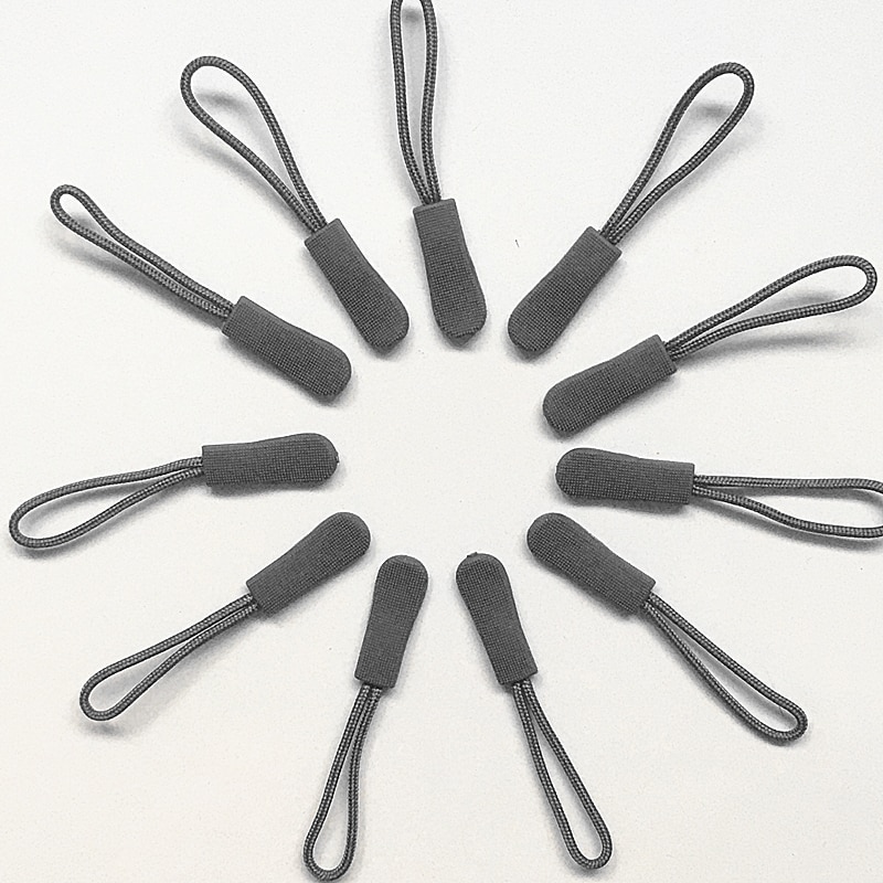 10pcs rose Zipper Pulls Strong Nylon Cord Non-slip with Rubber Gripper Pull To Fit Any Zipper Materials Fixer Drawstring head