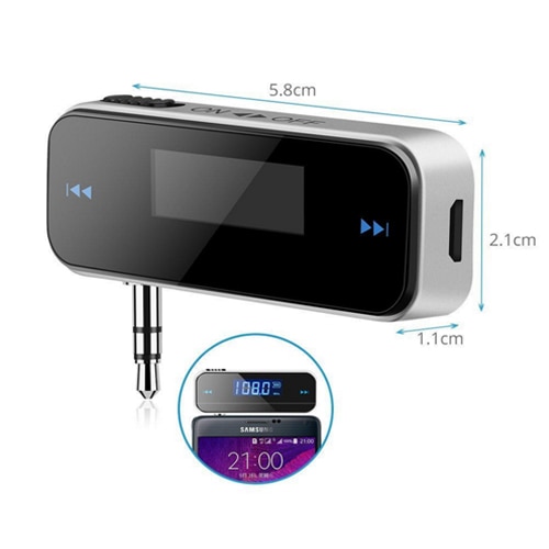 3.5mm In-car Music Audio FM Transmitter LCD Display Car Kit Mini Wireless Transmitter For Android / iPhone