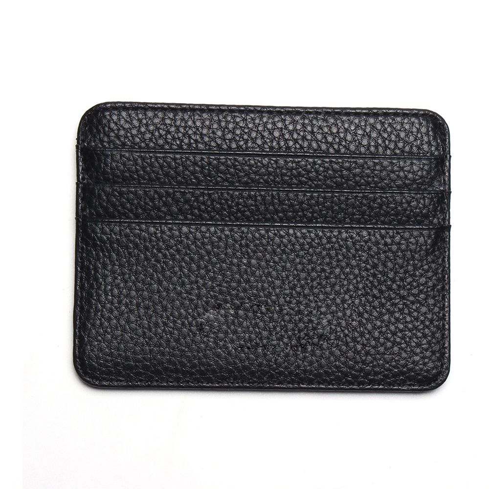 Mens PU Leather Wallet Front Pocket Slim Mini Credit Card ID Holder Purse Black Purse Credit card holder Only Black Now