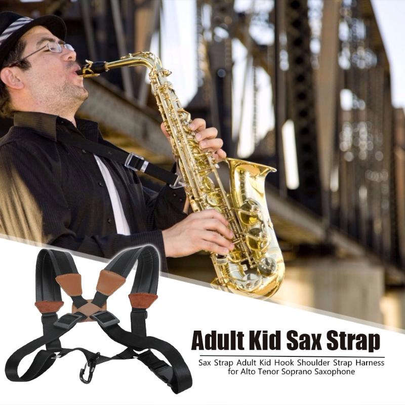 Saxofoon Beschermende Riem Met Haak Lederen Schouderbanden Riem Voor Tenor Sopraan Saxofoon Messing Instrumenten Levert