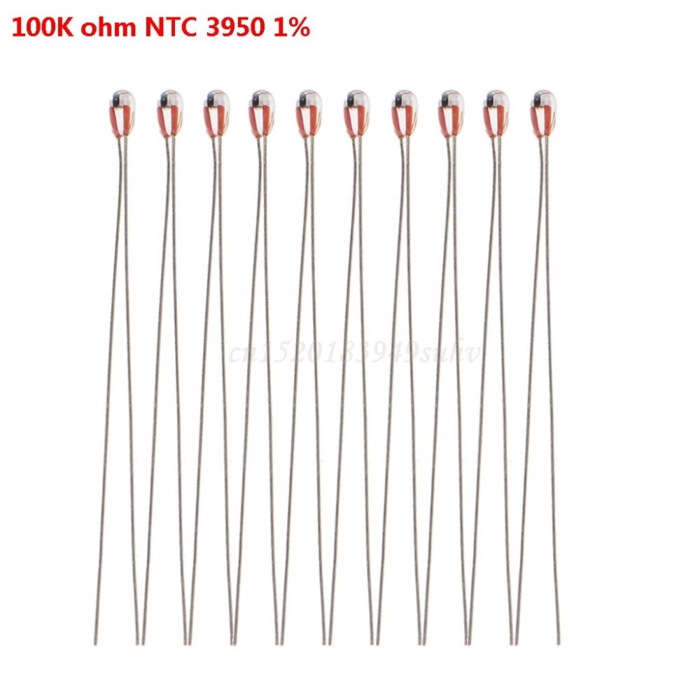 10pcs 3D Printer 100K ohm NTC 3950 1% Thermistors 1.8mm Temperature Sensor