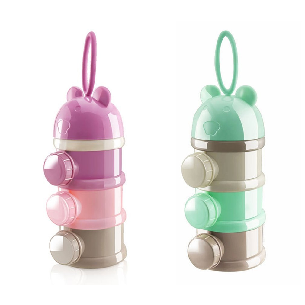 Milk Powder Box Portable Four-Layer Milk Powder Box Independent Layered Storage Box Cartoon Pig Milk Powder Box