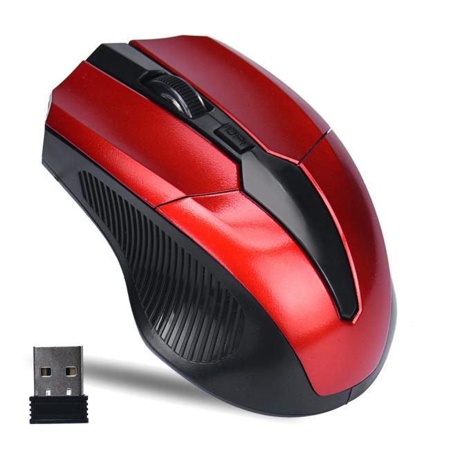 2.4GHz Mice Optical Mouse Cordless USB Receiver PC Computer Wireless for Laptop 17OTC20: Red