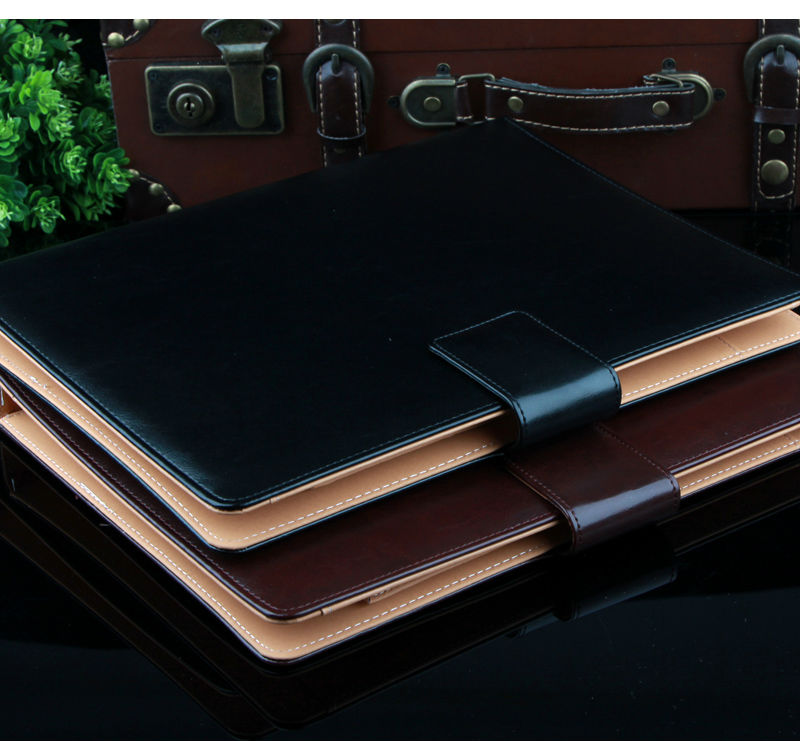 Carpeta de cuero sintético a4 con cremallera para documentos, carpeta con clip para documentos, con calculadora, carpeta con resorte, 789