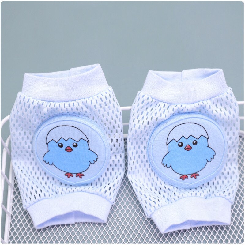 Bébé genou protecteur fille garçon coude ramper coussinets bambins bébé coussinets de sécurité maille respirant maille jambe garde genouillère pour les enfants: chickBlue