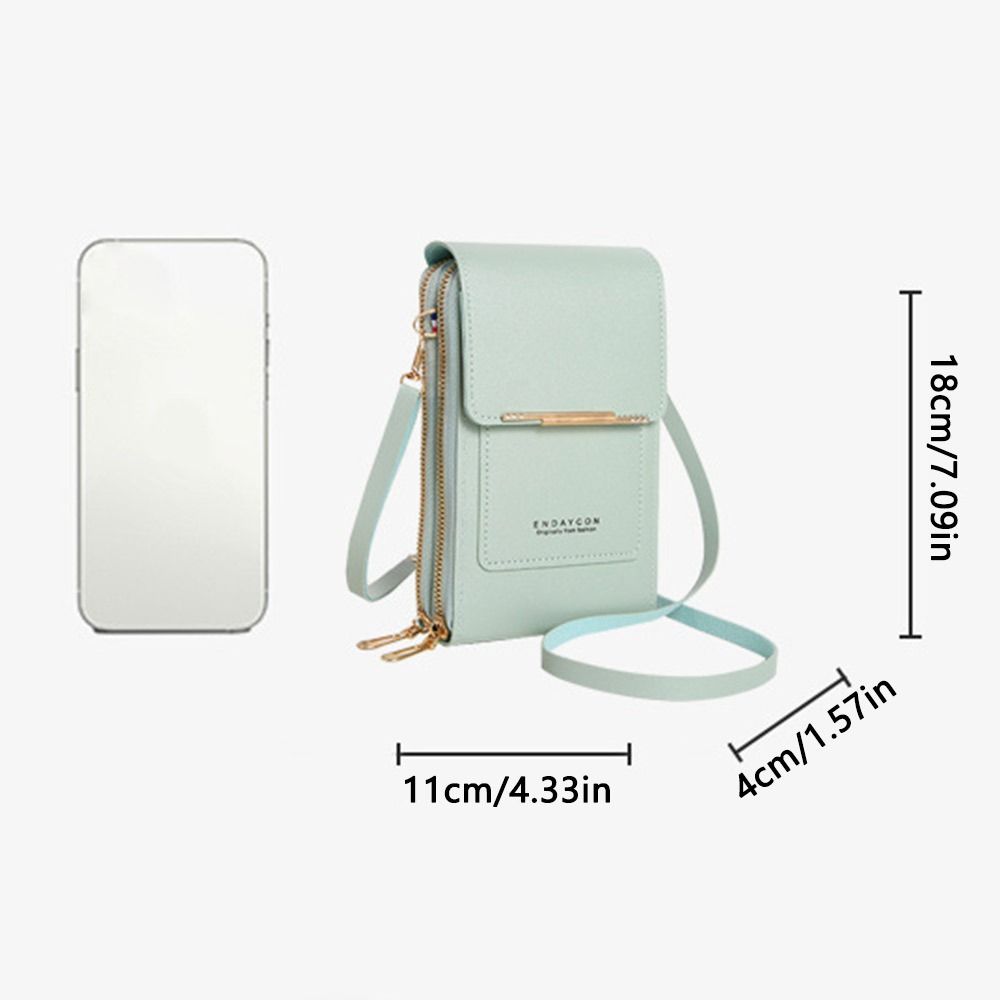 Rfid tyverisikring lædertaske med berøringsskærm og telefonpung crossbody-tasker til kvinder med smartphone-rejsetaske