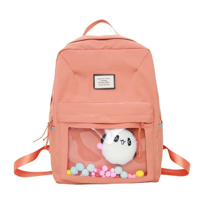 D0LF Outdoor Waterdichte Rugzak Schoudertas Anti-Diefstal Laptop Rugzakken Schooltas Voor Water Fles Boeken Paraplu Portemonnee: Pink