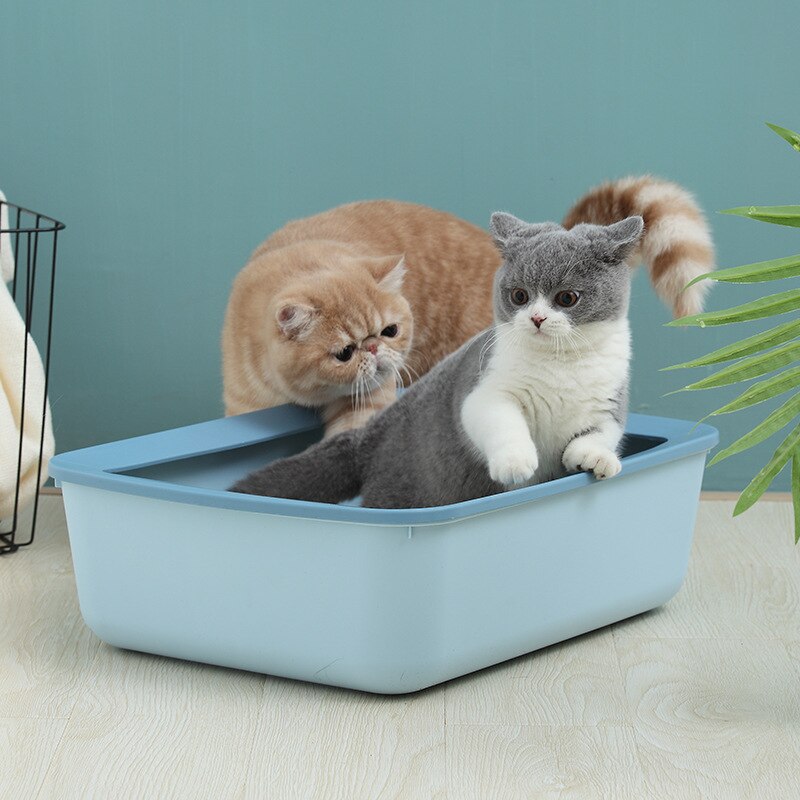 Rectangular litter box cat toilet cat supplies small semi-enclosed litter box color splash-proof
