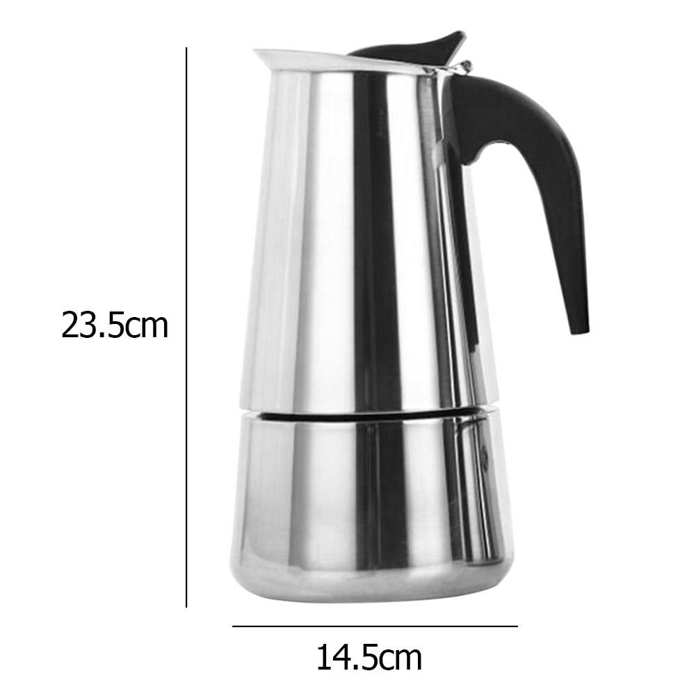 Roestvrijstalen koffiepot mokka espresso latte percolator fornuis koffiezetapparaat pot percolator drankgereedschap cafetière latte fornuis: 400 ml