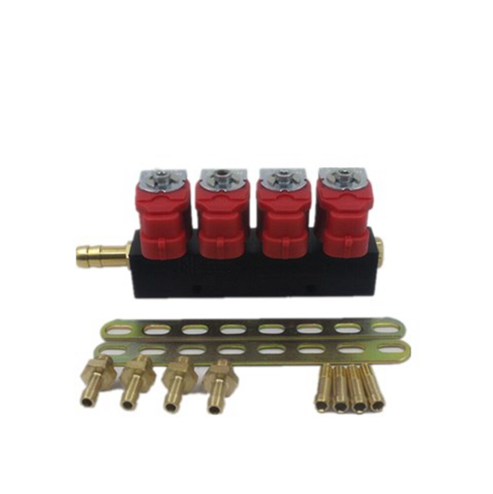 LPG CNG For Valtek Injection Rail For 4 Cylinder Multipoint Sequential Injection System 67R 110R ECE Red: Red