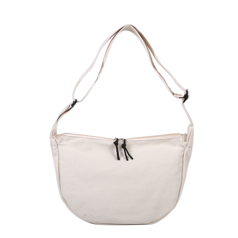 [BXX] solide couleur toile Crossbody Dumplings sacs pour femmes Simple décontracté messager sac à bandoulière femme sacs à main HK126