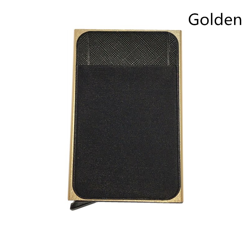 Mannen Vrouwen Pop-Up Rfid Card Portemonnee, Mini Metal Aluminium Beschermende Kleding Opbergtas, quick Release Smart Portemonnee Id Houder: Goud