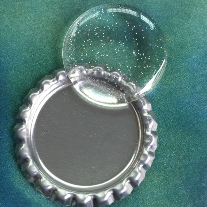 100 stk. 16/20/25mm runde gennemsigtige / flash epoxy klæbende cirkler flaskehætte klistermærker harpiks patch prikker flaskehætte håndværk diy