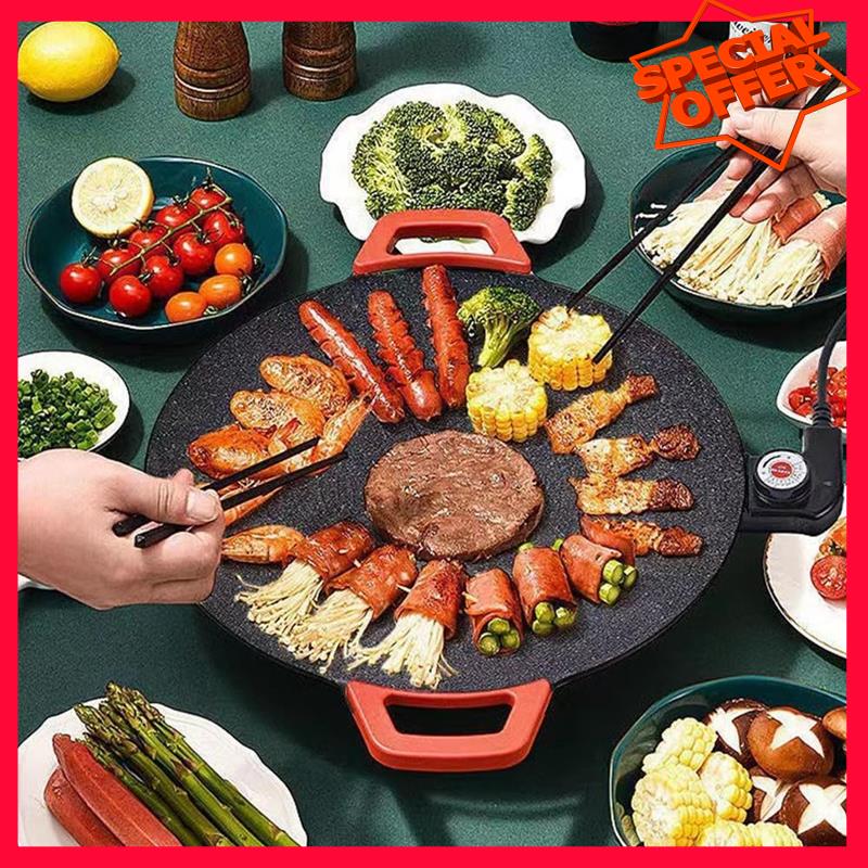 -ESTR Piastra elettrica Senza fumo Griglia per barbecue elettrica Vassoi da forno Piastra da cucina antiaderente Pancake Maker Spina europea