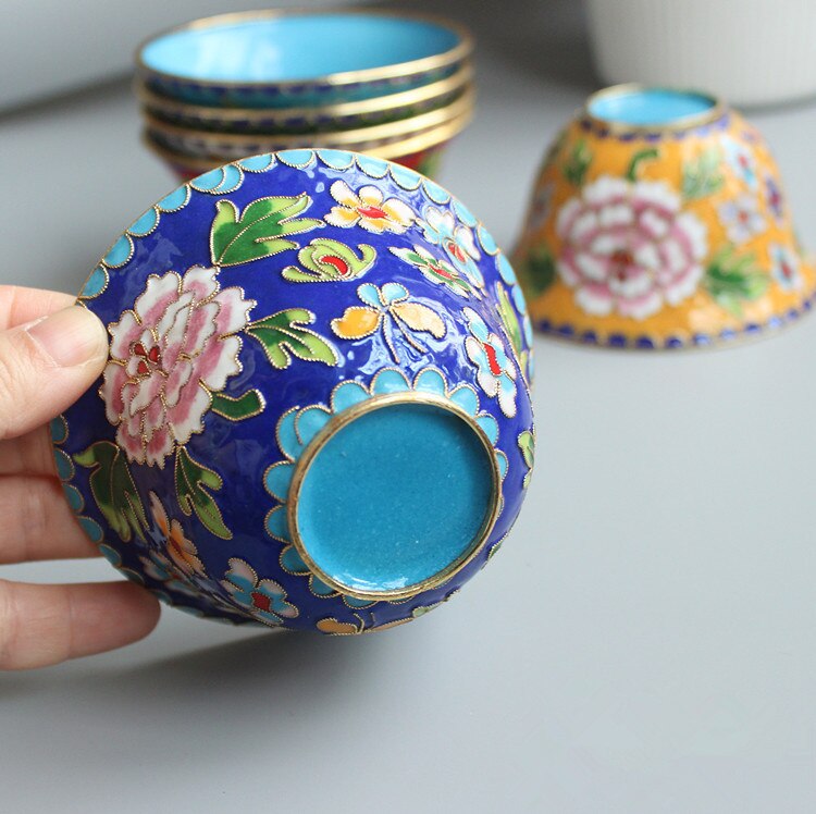 Chinese stijl oude Beijing craft cloisonne 4 inch water kom decoratie