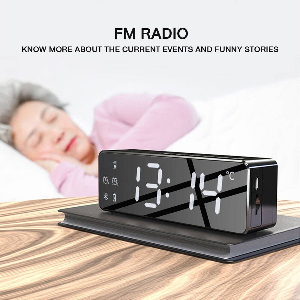 Drahtlose Bluetooth Lautsprecher FM Radio Sound Box Desktop Wecker Subwoofer Musik-Player TF Karte Bass Lautsprecher Boom Für Xiaomi