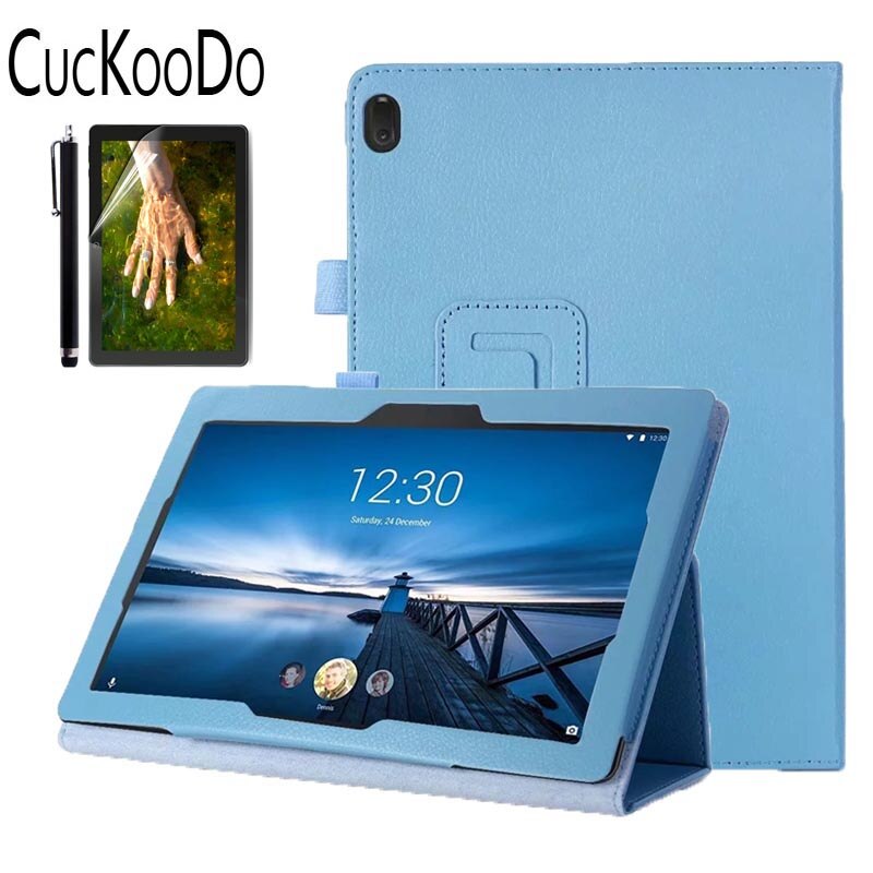Étui socle pliable en cuir PU pour Lenovo TAB E10 TB-X104F 10.1 pouces tablette libération: SkyBlue.3in1