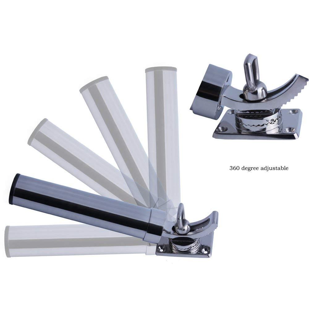 360 Angled Rod Holder Deck Mount Adjustable Removble Stainless Steel 316 Fishing Rod Holders