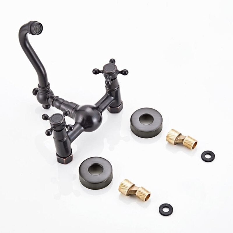 Luxury Bathtub Faucet Dual Handle Handheld Bath Shower Mixer Tap with Hand Shower Wall Mount Swivel Spout Tub Sink Mixer Faucet