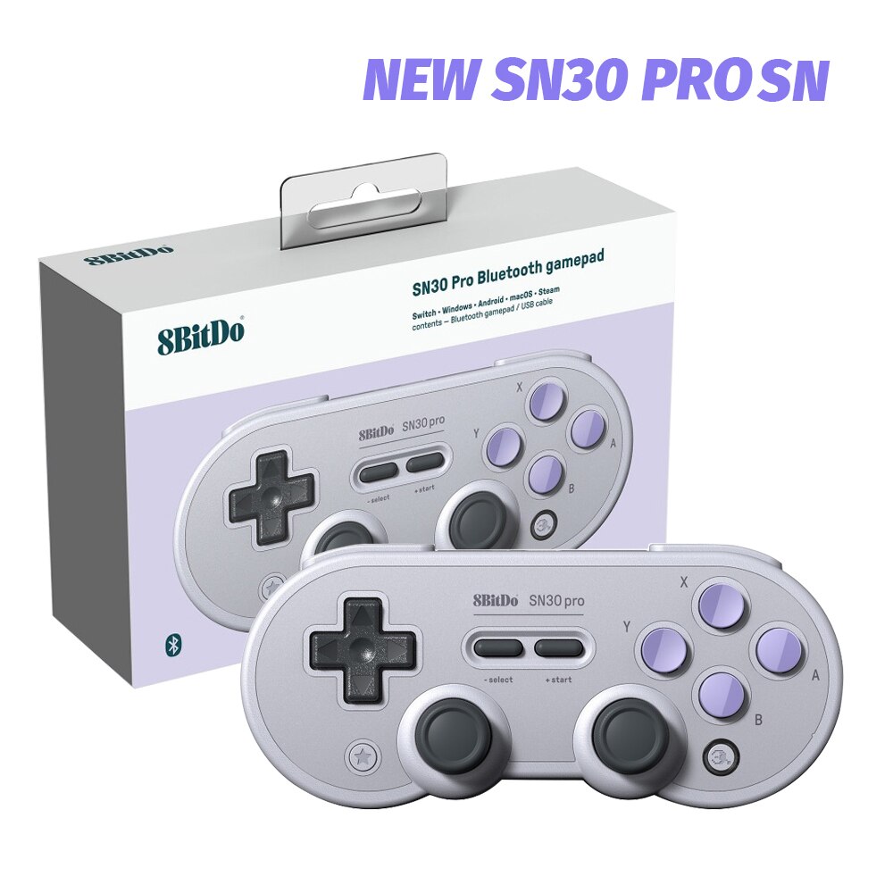 8bitdo – manette de jeu SN/SF30 Pro sans fil Bluetooth, avec vibrations, Joystick, contrôleur pour Nintendo Switch, Windows/MacOS/Android: SN30 PRO SN