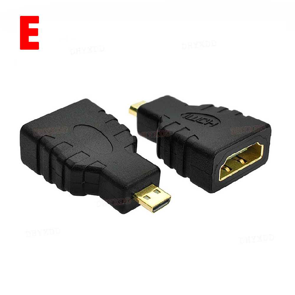 1PCS Mini Micro HDMI Cable Connector Adapter DVI HDMI-compatible Male to Female Converters for 1080P HDTV Cable Adaptor Extender: E