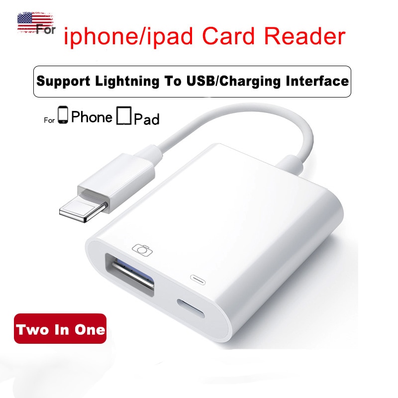 Lector de tarjetas Micro SD adaptador de tarjeta SD USB 3,0, palo de memoria para iphone, iPad, iOS13, adaptador Lightning a cámara, lector de tarjetas USB