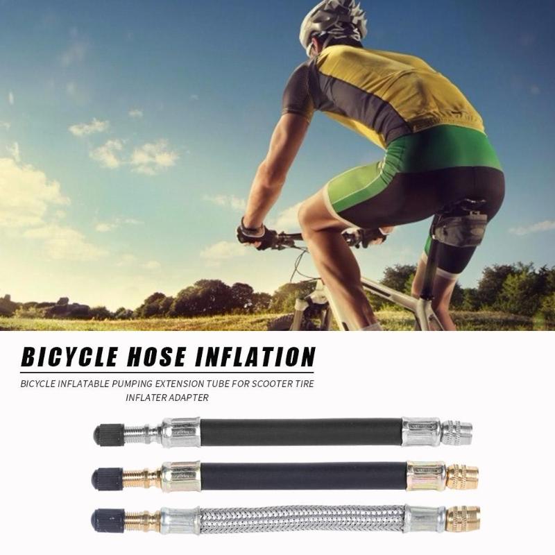 Bicycle Universal Inflatable Extension Tube for M365 Electric Scooter Tool Copper + Rubber 15 16cm Nozzle Scooter Valve Adapter