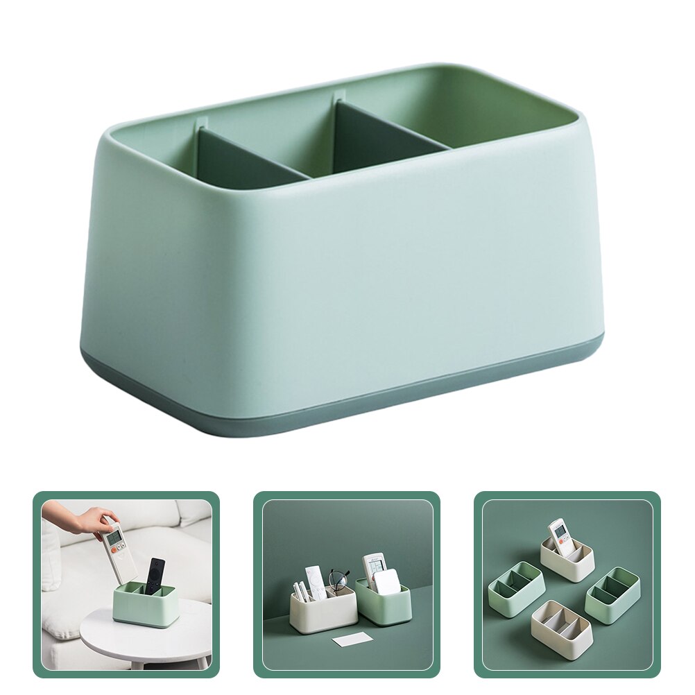 Media Accessory Storage Holder Desk Organizers 3 Compartments Storage Container