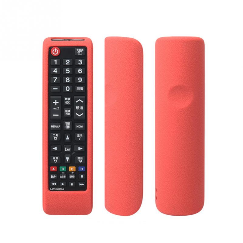 Protective Case Accessories TV Removable Remote Control Cover Dustproof Protector Durable Silicone Soft Solid Home For Samsung: Red