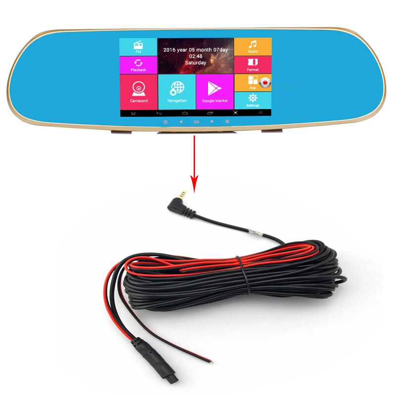 iautoGo Video Cable For DVR Mirror DVR 6M 10M 15M 2.5mm Jack Male To 4 Pin/ 5 Pin Video Extension Cable For DVR Camera