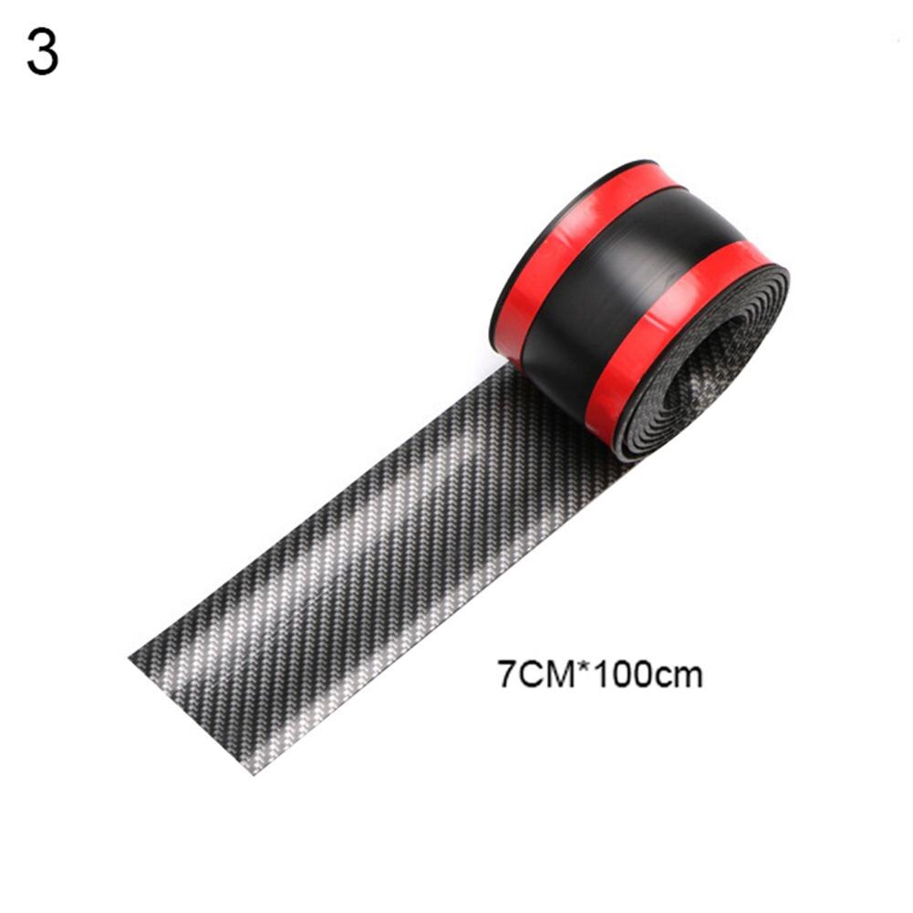 Auto Stickers Carbon Fiber Rubber Styling Instaplijsten Protector Trim Universele Auto Body Beschermende Vinyl Accessoires Auto: 7CM  100cm