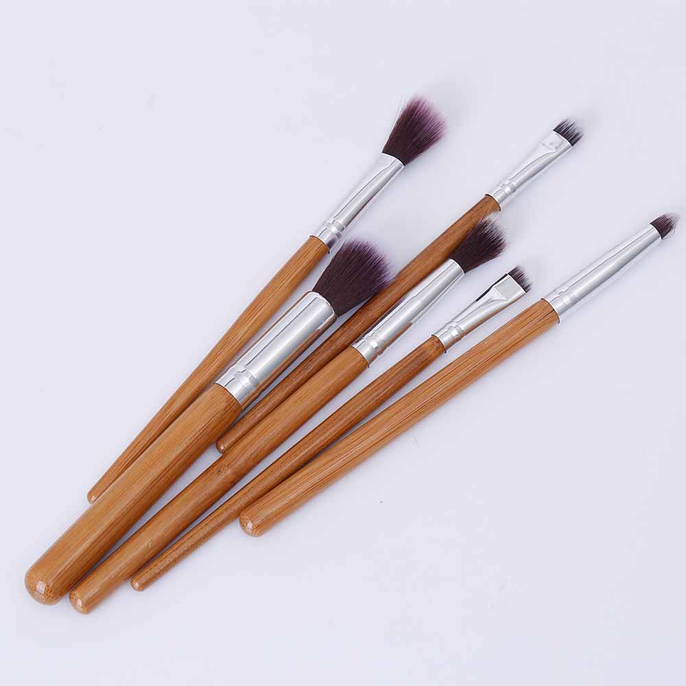 SAIANTTH 6pcs nature bamboo makeup brushes set foundation eyeshadow eyeliner lip cosmetic kit eyes pincel maquiagem