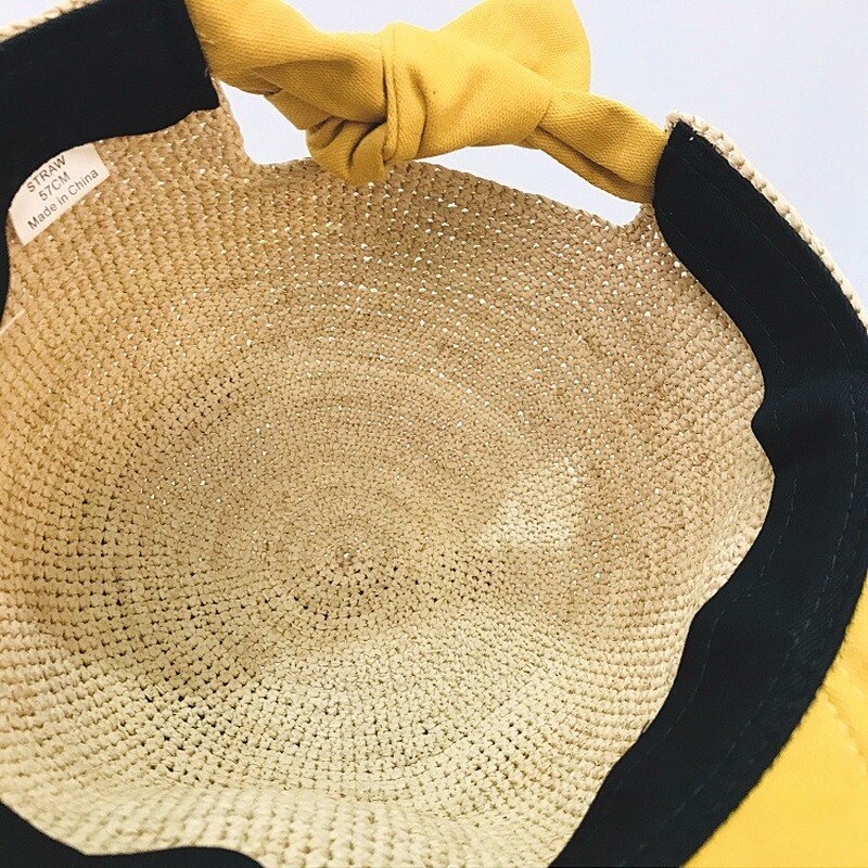 Summer Raffia crochet cloth along with female back bowknot baseball cap equestrian cap duck tongue straw hat