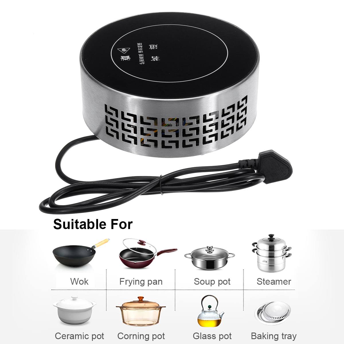 1500W No Radiation Water Boiling Induction Cooker Sensor Touch Electric