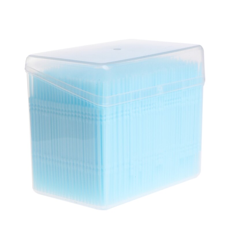 1100 pièces/boîte 6.5cm Double tête dents nettoyage brosse bâton fil dentaire cure-dents doux dentaire fil dentaire alimentaire PP: Bleu