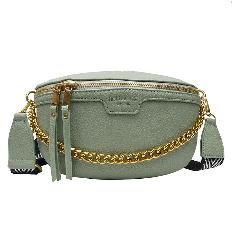 Women's Belt Bag PU Leather Chain Jin Mantang Bag On A Belt Wild Satchel Women Belly Band Waist Bag