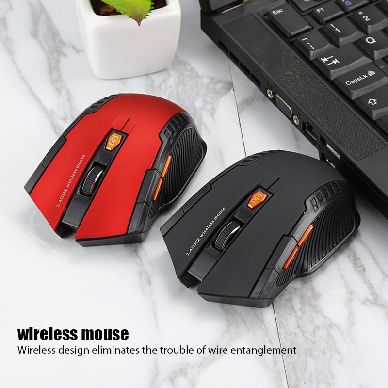 1600DPI 2.4GHz Wireless Optical Mouse Gamer for PC Gaming Laptops Opto-electronic Game Wireless Mice with USB Receiver