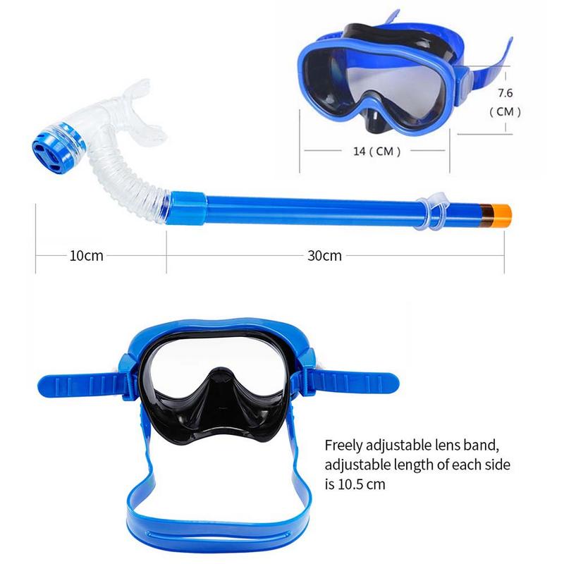 Barn tørr snorkling svømming dykking snorkel briller satt for gutt jente semi sommer svømme dykking dykking utstyr