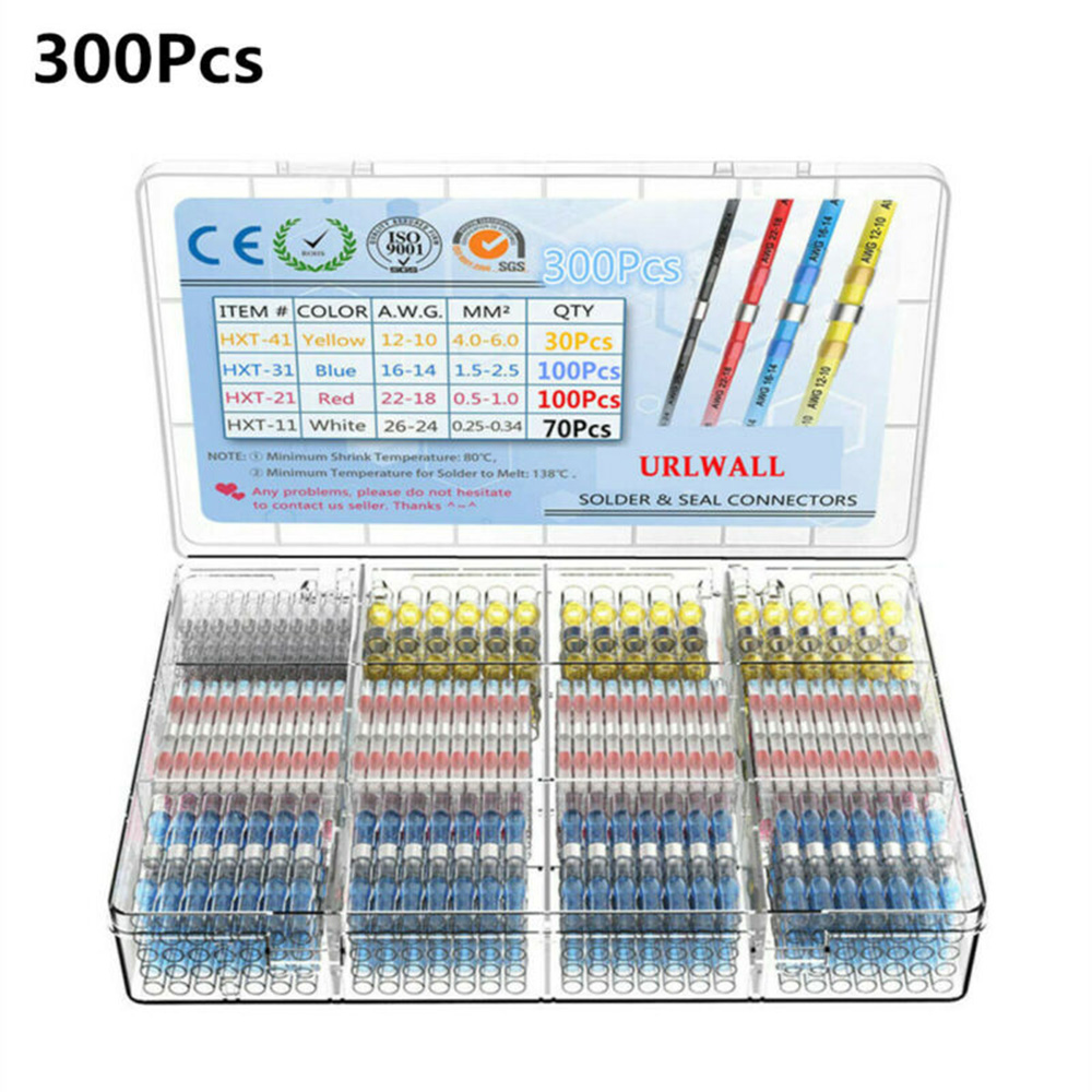 Terminal Connector Mouldings 300 pcs Solder Seal Heat Shrink Kit