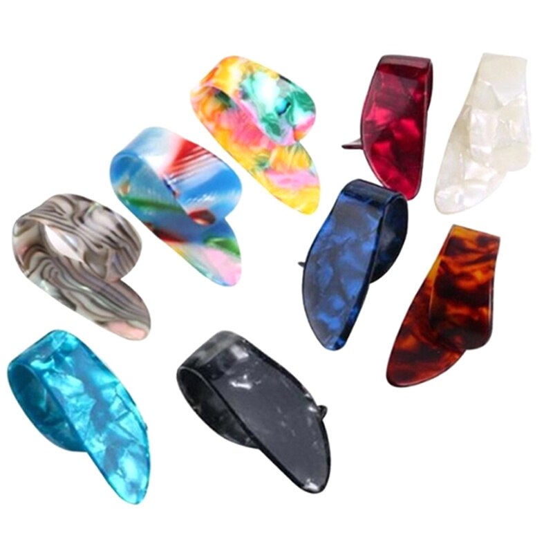Púas de guitarra con dedo pulgar 4 Uds., púas de tubo para guitarra acústica eléctrica de bajo, Color aleatorio